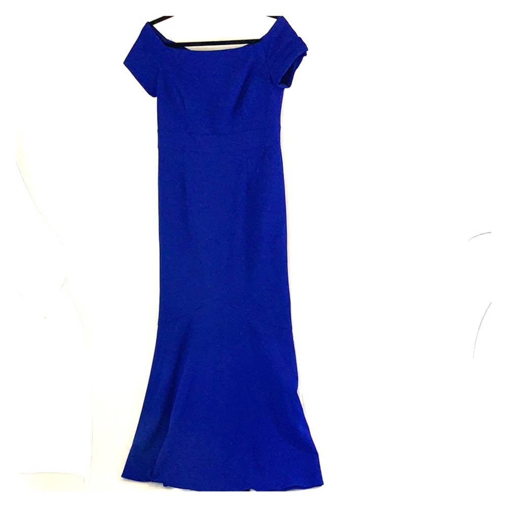 Off the shoulder cobalt dress